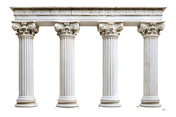 Fototapeta premium Greek pillars isolated on transparent background.