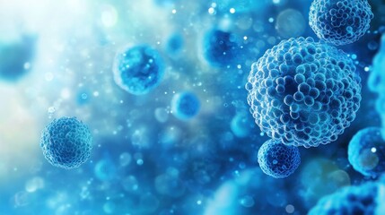 Microscopic View of a Blue Cell Cluster