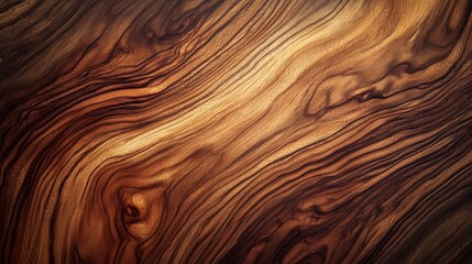 Fototapeta premium Close-up of rich walnut wood shows intricate grains, warm tones, and elegant texture for design.