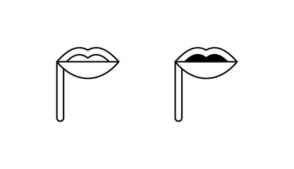 Lip Mask icon design with white background stock illustration