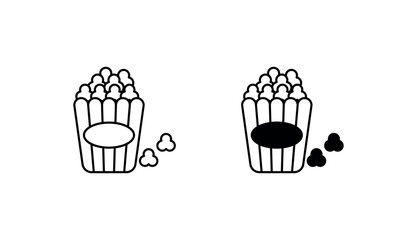 Popcorn icon design with white background stock illustration