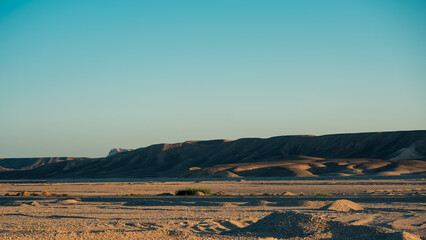 desert mountains and cloudless sky in egypt