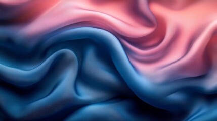 Obraz premium Flowing Silk Fabric in Pink and Blue Generative AI