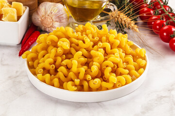 Italian cuisine - dry cellentani pasta