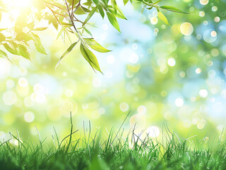 Obraz premium a background of green trees and grass