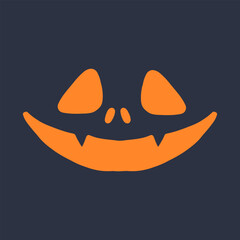Spooky jack-o-lantern with a creepy smile in bright orange, perfect for Halloween decor, eerie designs, and festive autumnal celebrations.