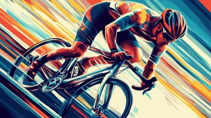 Cyclist in Motion: A Dynamic Illustration