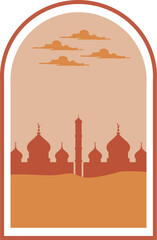 Aesthetic Boho Landscape with Mosque