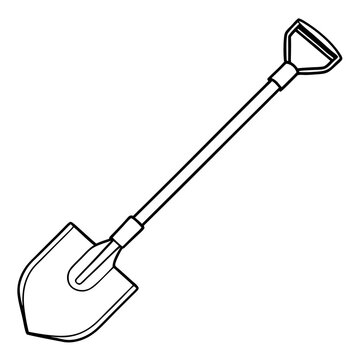 recommend clip art: shovel sketch outline coloring book page line art drawing