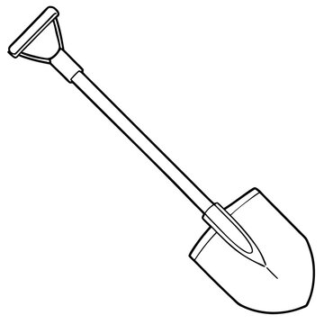 recommend clip art: shovel sketch outline coloring book page line art drawing