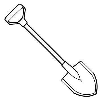 recommend clip art: shovel sketch outline coloring book page line art drawing
