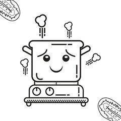 Hot pot hand drawning  illustration design