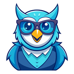 Fototapeta premium Cartoon Owl Character Head Portrait in Avatar Style 