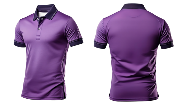 Purple Polo - Shirt Mockup for Product Design - T-shirt Template for Logo Placement and Branding - Template for Company Shirt and Work Clothing - Presentation Background for Corporate Identity