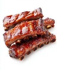 Boneless pork ribs isolate on white background