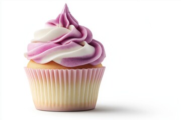 Cupcake with cream on isolate background 