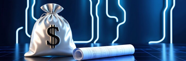 business cooperation concept, panoramic banner, copy space for business, finance and investment background