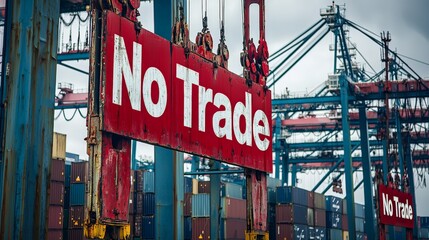 Cranes unable to load cargo onto ships due to trade policy
