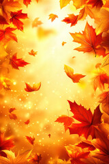 Autumn foliage with blurred sunlight in the background