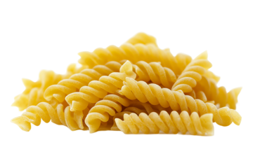 Fusilli pasta isolated on transparent background.
