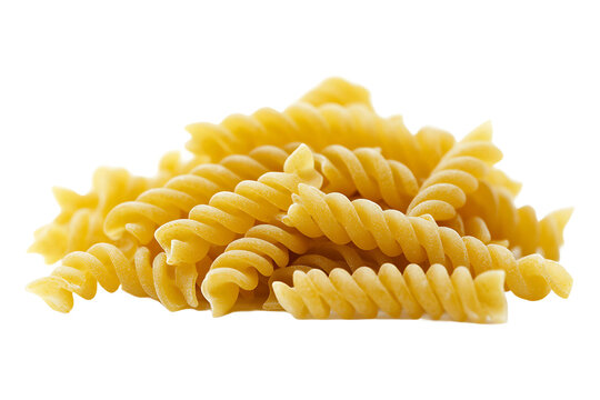Fusilli pasta isolated on transparent background.