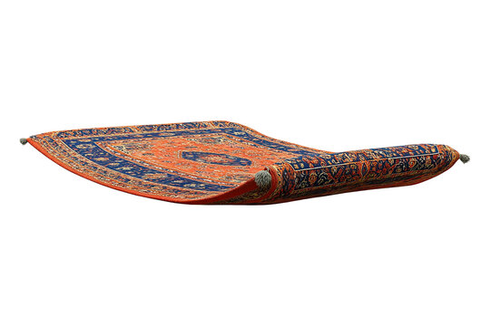 Floating magic carpet isolated on transparent background.
