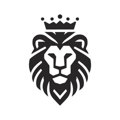 Lion head logo geometric style vector 