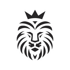Lion head logo geometric style vector 