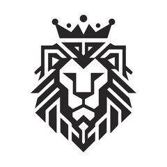 Lion head logo geometric style vector 