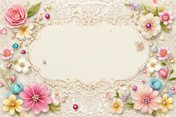 Naklejka premium frame with flowers