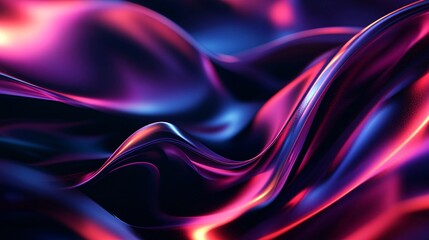 Abstract Neon Light Waves Background