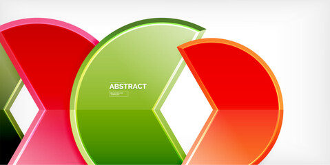 Glass reflective geometric round shapes background. Vector Illustration For Wallpaper, Banner, Background, Card, Book Illustration, landing page