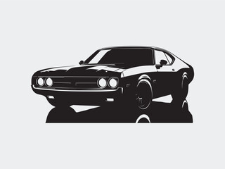 sports car silhouette vector art illustration