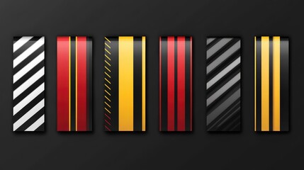 Obraz premium Sport Stripes Vinyl Stickers Set for Racing Vehicle Tuning and Speed Lines - High-Quality Vector Graphics for Customization