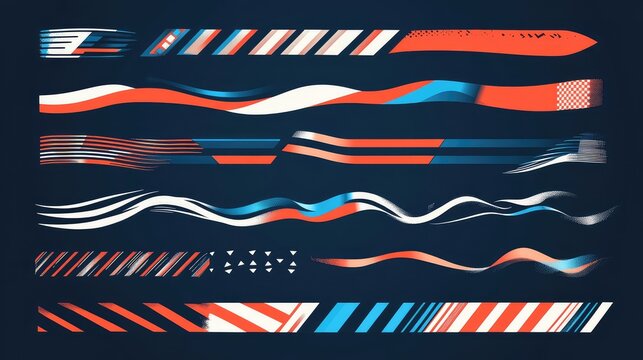 Sport Stripes Vinyl Stickers Set for Racing Vehicle Tuning and Speed Lines - High-Quality Vector Graphics for Customization