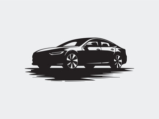 Naklejka premium sports car silhouette vector art illustration