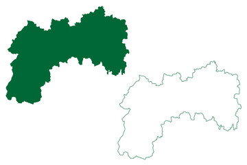 Latehar district (Jharkhand State, Republic of India, Palamu division) map vector illustration, scribble sketch Latehar map