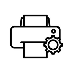 Printer setting line icon. Printer icon. Printer icon isolated on white background. Transparent background, minimalist symbol. Vector images