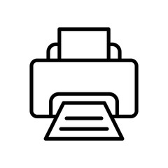 Printer line icon. Printer icon. Printer icon isolated on white background. Transparent background, minimalist symbol. Vector images