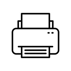 Printer line icon. Printer icon. Printer icon isolated on white background. Transparent background, minimalist symbol. Vector images