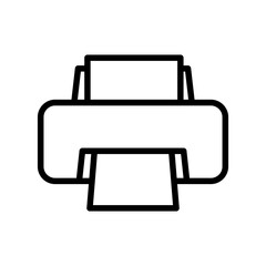 Printer line icon. Printer icon. Printer icon isolated on white background. Transparent background, minimalist symbol. Vector images