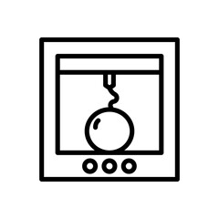 3d printer line icon. Printer icon. Printer icon isolated on white background. Transparent background, minimalist symbol. Vector images