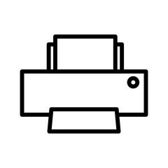 Printer line icon. Printer icon. Printer icon isolated on white background. Transparent background, minimalist symbol. Vector images