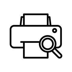 Search printer line icon. Printer icon. Printer icon isolated on white background. Transparent background, minimalist symbol. Vector images