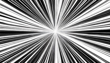 Abstract black and white radial lines pattern background.
