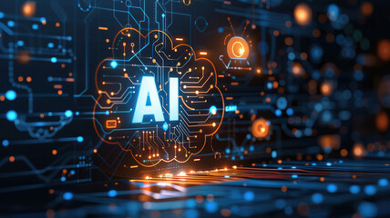 AI Circuit Design on Dark Background