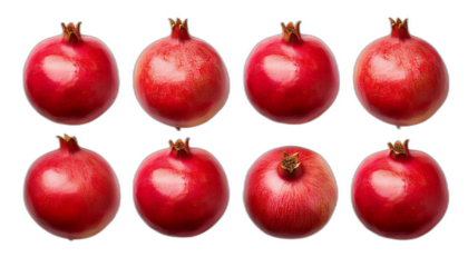  Melograno dall'alto- Sei melograni disposti su uno sfondo bianco, ripresi dall'alto, mostra_1(220)