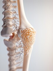 Arthritis in knee bone, emphasizing inflammation and pain. 3D illustration for treatment and care in orthopedic health.