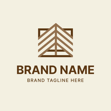 Geometric Logo Design for Carpentry, Woodworking, and Real Estate Branding