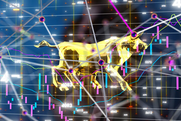 stock market graph business digital - 3d